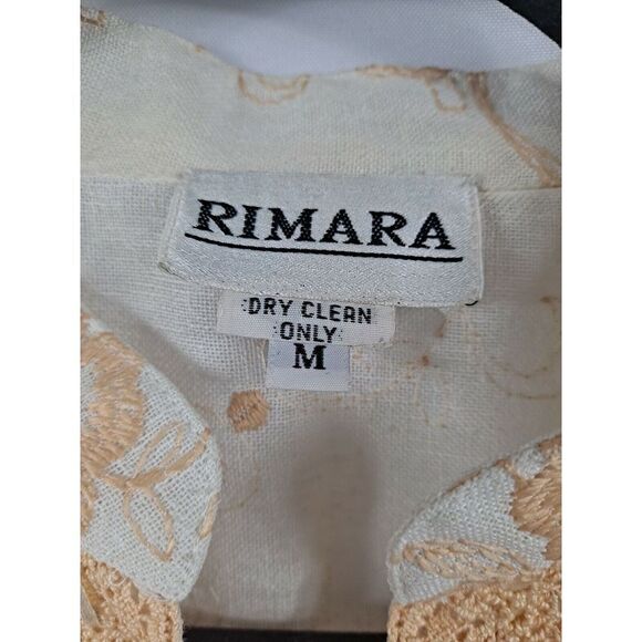 Rimara Ladies Pullover Linen Tunic, Size Medium.   Gorgeous Embroidery,  3/4... - Picture 4 of 12